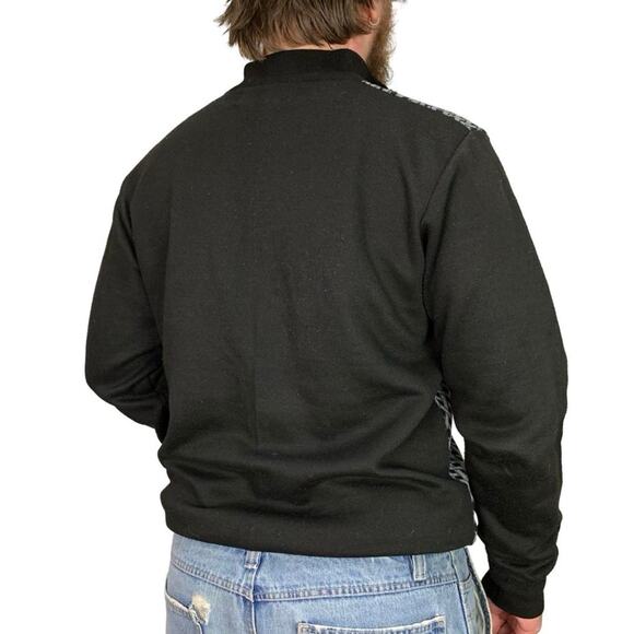 Vintage Patterned Knit Quarter Zip 90s Sweater - Picture 4 of 5